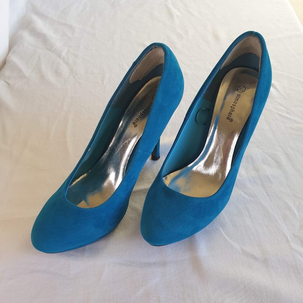 Atmosphere velvet round toe high heels